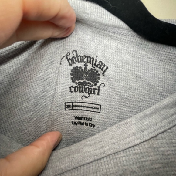 Bohemian Cowgirl Cowboy Thermal Long Sleeve Top Size XL - Picture 3 of 4